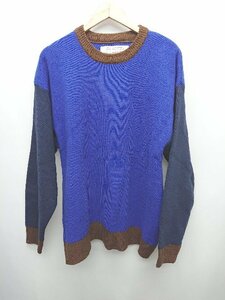 ◇ LOGAN KNITTING MILLS ローガン ニッティング ミルズ ビッグ 長袖 ニット セーター サイズL ブルー メンズ レディース P