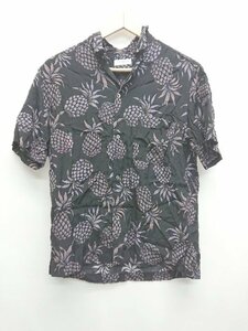 * BEAUTY&YOUTH UNITED ARROWS pineapple pattern open color long sleeve shirt size S black purple ru series men's P