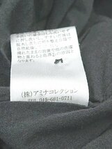 ◇ yul シンプル コットン 裏地あり フレンチスリーブ 膝下丈 シャツ ワンピース ブラック レディース P_画像5