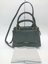 ◇ ◎ CHARLES & KEITH チャールズ＆キース ロゴ 上品 2way ショルダー ハンド バッグ ブラック レディース P_画像2