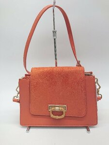 ◇ ◎ ●未使用● CHARLES & KEITH チャールズ＆キース タグ付き 2WAY 華やか ハンド トート バッグ オレンジ レディース P