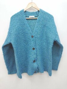 ◇ THE SHOP TK ザ ショップ ティーケー ミックスカラー 長袖 ニット カーディガン サイズF ターコイズブルー系 メンズ P