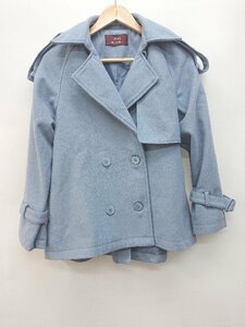 ◇ URBAN RESEARCH ITEMS アーバンリサーチアイテムズ くすみカラー 長袖 ピーコート サイズF ブルー レディース P