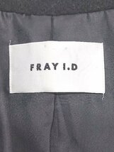 ◇ FRAY I.D ノーカラー シンプル 無地 アンゴラ混 長袖 ジャケット コート サイズ0 ブラック レディース P_画像3