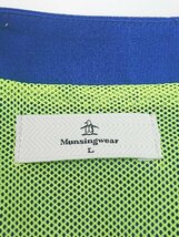 ◇ Munsingwear マンシングウェア プリント 裏地メッシュ ゴルフ 半袖 プルオーバー サイズL ブルー イエロー レディース P_画像3