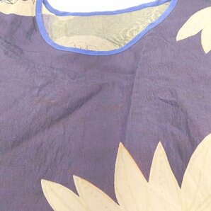 ◇ FRENCH PAVE 総柄 リネン混 涼しげ 七分袖 ロング ワンピース オレンジ グリーン マルチ レディース Pの画像6