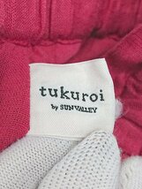 ◇ tukuroi?by SUN VALLEY ウエストゴム リネン100% かわいい ロング ギャザー スカート サイズＭ レッド レディース P_画像3