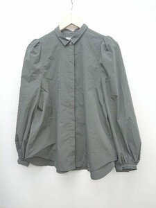 ◇ STATE OF MIND ステートオブマインド シンプル 長袖 シャツ ブラウス サイズＭ ダークグリーン系 レディース P