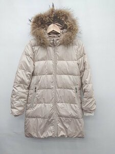 * * WORLDWIDEREPUBLIC 2WAY Chinese racoon fur long sleeve down jacket size 2 beige lady's P