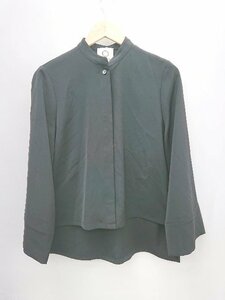 ◇ MARW UNITED ARROWS スタンドカラー サイドスリット 長袖 シャツ ブラウス サイズ36 ブラック レディース P