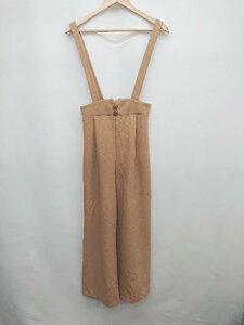 ◇ Brown&Street ブラウンアンドストリート ハイウエスト 大人女子 サロペット サイズS ベージュ ブラウン系 レディース P