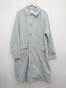 ◇ coen コーエン くすみカラー シンプル ロング 長袖 ステンカラーコート サイズXL ライトブルー系 メンズ P
