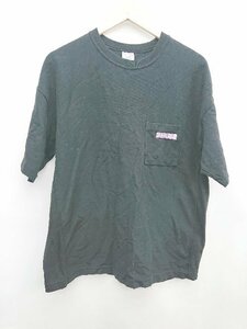 ◇ Champion × MILKFED コラボ ロゴ刺繍 カジュアル 半袖 Tシャツ カットソー サイズＭ ブラック レディース P