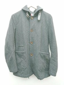 ◇ ◎ MEN'S MELROSE メンズ メルローズ 通勤 シンプル 無地 長袖 コート サイズ4 ダークグレー メンズ P