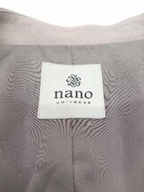 ◇ nano universe ナノユニバース ノーカラー 無地 シンプル 長袖 ジャケット サイズ38 グレー レディース P_画像3