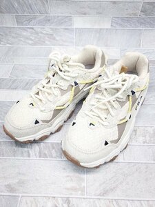 ◇ FILA フィラ 厚底 ローカット スニーカー シューズ サイズ23.0cm ライトベージュ系 グレー系 レディース P