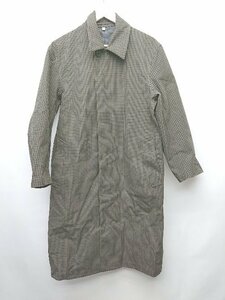 * UNIQLO Uniqlo check long turn-down collar long sleeve coat size S brown group blue group men's P