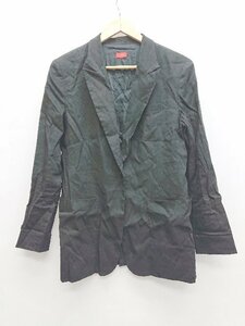 ◇ DES PRES デプレ リネン フロントボタン シンプル 長袖 テーラードジャケット サイズ36 ブラック レディース P