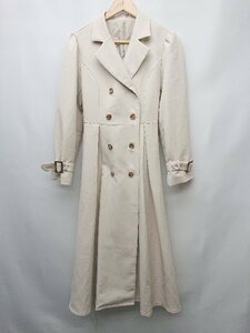 * * evelyn Evelyne adult woman double button long long sleeve spring coat size F light beige lady's P