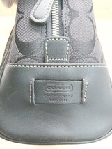 ◇ COACH コーチ キャンバス シグネチャー 6097 ストラップ ハンド トート バッグ ブラック系 レディース E_画像9