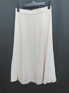 * SHIPS Ships back Zip lining equipped wool knees under height flair skirt size 36 ivory series lady's P