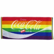 コカコーラ COKE Coca-Cola フェイス タオル レインボー　コーラ雑貨 アメリカン雑貨_画像1