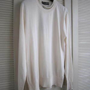 クローゼット整理！DOLCE＆GABBANA 100%silk 春夏用 CREW NECK 長袖セーター 38（40前後）￥104,500 タグ付き試着のみの画像2