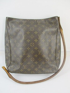 1円★ ジャンク LOUIS VUITTON ルイ ヴィトン ルーピング GM M51145 モノグラム ワンショルダー 肩掛け バッグ ブラウン 中古