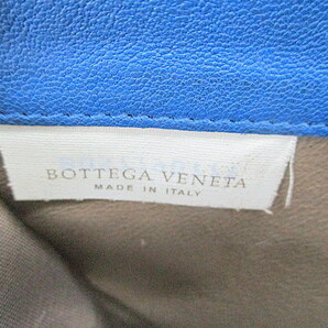 1円★ BOTTEGA VENETA ボッテガ ヴェネタ 長財布 スタッズ イントレチャート ラウンドファスナー 青 ブルー 箱 保存袋付 中古の画像9