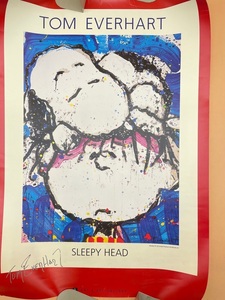 D194〔中古品〕トムエバーハート　ポスター　スヌーピー　ART＆ART　GALLERY SLEEPY HEAD 　