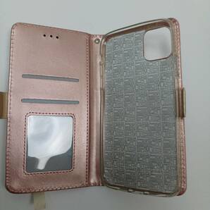 iPhone 11 Pro Max ケース ピンク 手帳型 小銭入れ ウォレット カード入れ ストラップ付 カバー スマホケースの画像4