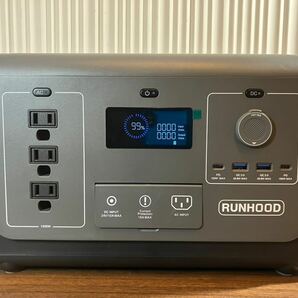 A/49 美品 RUNHOOD HE1200-JP portable power station host engine 1200 ポータブル電源 アウトドア キャンプ 車中泊 防災の画像3