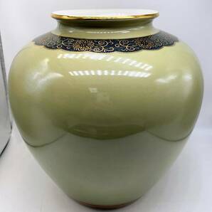 蘇さ(KuY1159) 花瓶 九谷焼 フラワーベース 壺 花器 金彩 陶器 インテリア 木箱付き 100サイズの画像3