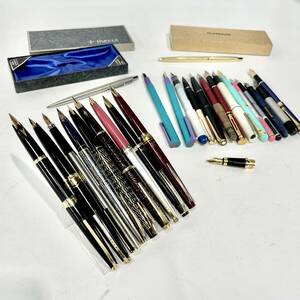 蘇や(PEY140)　文房具　おまとめ　万年筆　ボールペン　PARKER/PLATINUM/PILOT　14k/14k-585/18k/18k-750　ジャンク品　コンパクトサイズ