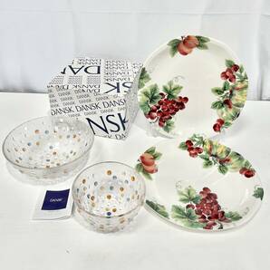 蘇さ(MAY49) 洋食器 ROYAL DOULTON プレート DANSK フルーツボウル ガラスボウルセット 箱付き 中古品 100サイズの画像1