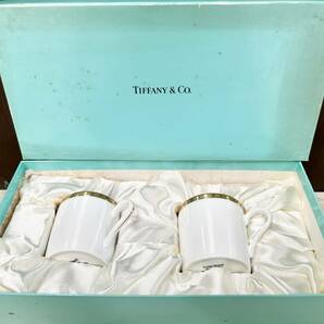 蘇さ(PEY61) ティファニー TIFFANY＆Co. デミタスカップ 2客セット 中古品 80サイズの画像1