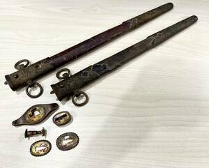 ..(HaY185) old navy old Japan army finger . sword short . guard on sword scabbard secondhand goods 60 size 