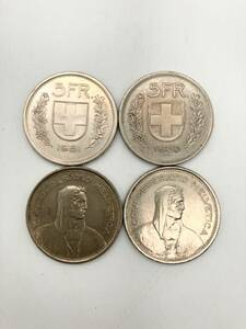 ミさ［MtY1619］外国硬貨　スイス 5フラン/5FR 　1968年×2/1973年/1981年 アンティーク　4枚まとめ 　コレクション品　コンパクトサイズ