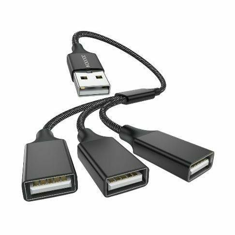 USB typeA 3ポート USB拡張 20cm ブラック PC パソコン ケーブル