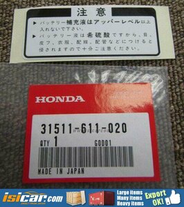 HONDA NSX NSX-R NA1 NA2 LABEL BATTERY CAUTION 31511-611-020