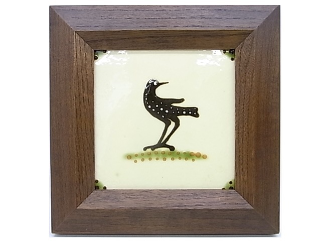 e11580 Kenji Funaki Cuadro de cerámica con marco de pájaro, Obra de arte, Cuadro, otros