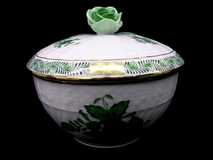 h1010 HEREND Herend apo knee green sugar pot shuga- bowl ④