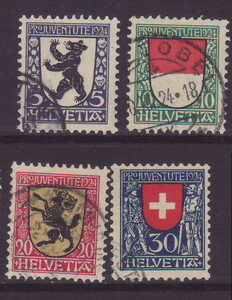 88031) 1924 スイス 慈善 紋章 SC#B29-B32
