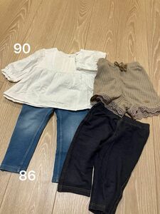 女の子 トップス ボトムス ユニクロ　ショートパンツ　H&M 90