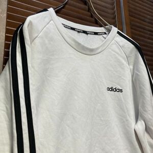 AEZS 1スタ 白 ワンポイント スウェット アディダス ADIDAS サイドライン 90s 00s ビンテージ アメリカ 古着 ベール 卸 仕入れ