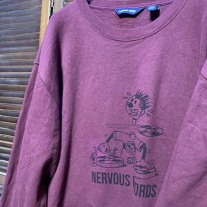 AEZR 1スタ 赤 バンド スウェット ナーバスレコード NERVOUS RECORDS DJ 90s 00s ビンテージ 古着 卸 仕入れ