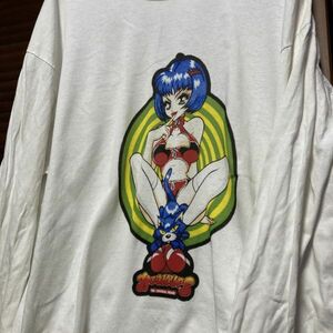 AFGP 1スタ 白 セクシー 長袖 Tシャツ ロンT フックアップス HOOK UPS ピンナップガール 90s 00s ビンテージ 古着 ベール