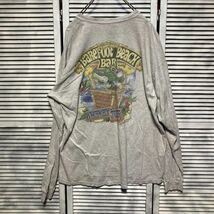 AFDF 1スタ グレー デカプリント 長袖 Tシャツ ロンT ワニ リゾート アルコール 酒 90s 00s ビンテージ アメリカ 古着 卸 仕入れ_画像2