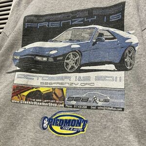 AFDA 1スタ グレー 袖プリント 長袖 Tシャツ ロンT 　ポルシェ　928 スーパーカー クラシックカー 車 90s 00s ビンテージ 古着 卸 仕入れ