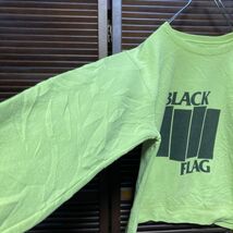 AFHP 1スタ 黄緑 バンド スウェット ブラックフラッグ BLACKFLAG ロゴ - 90s 00s ビンテージ 古着 ベール 卸 仕入れ_画像4